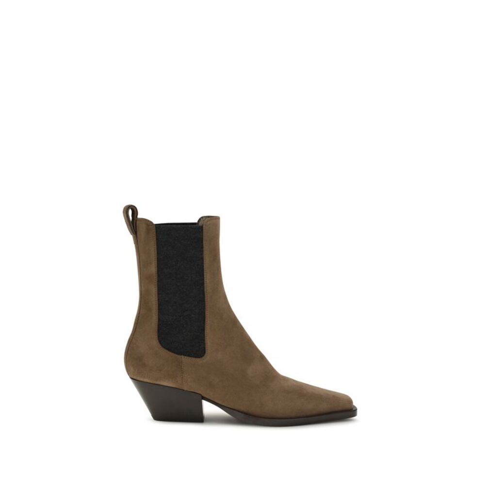 Brunello Cucinelli Women Suede Texan Ankle Boots